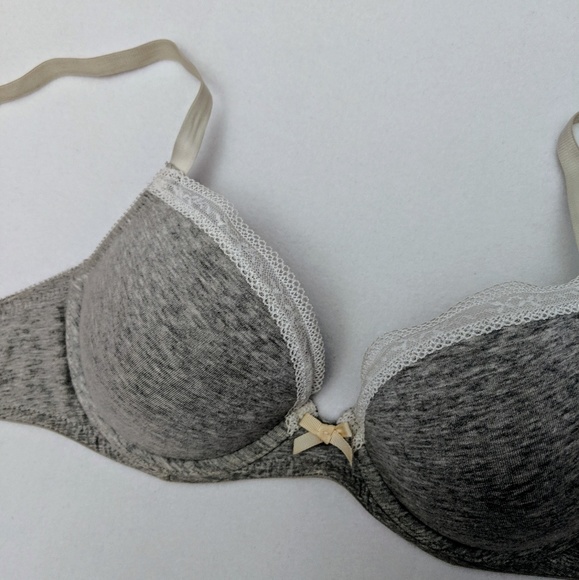 Gray Bra w/ Lace Trim - Picture 2 of 7